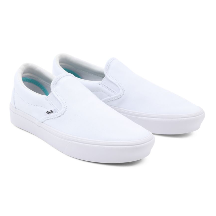 Vans Comfycush Slip-On Dam Vita - Vans Slip On Skor Sverige (UXBGQ7803)